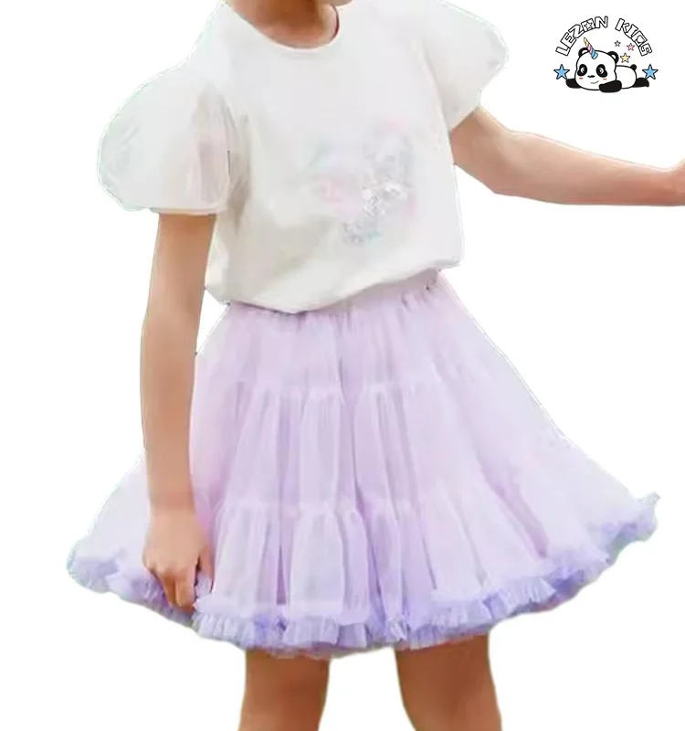 LEZONKIDS - 2024 Hot Sale Sequin Printed T-Shirt&skirt 2Pcs Little Girls Outfits Summer Girls Clothing Set